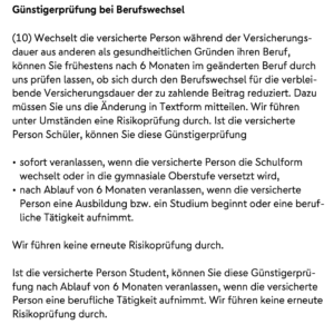 Günsitgerprüfung BU Option